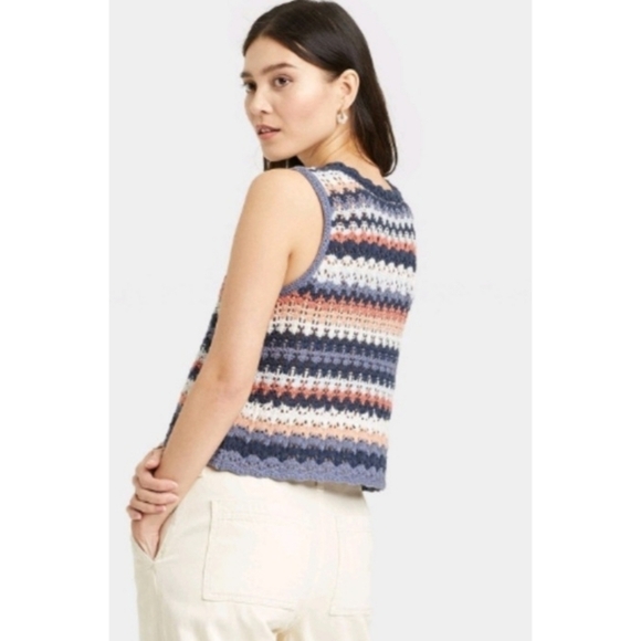 NEW Universal Thread Openwork Multistriped Sweater Tank - Picture 4 of 12